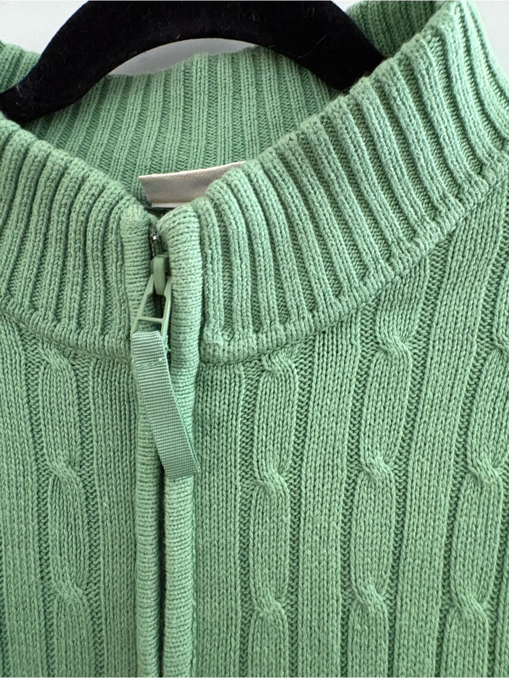 Cherokee Green Ribbed Zip Sweater - Picture 3 of 4